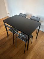 kleine eettafel met 4 stoelen, Enlèvement, Utilisé, Quatre personnes, Rectangulaire