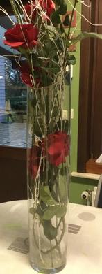 Doorschijnende glazen vaas 70 cm hoogte., Huis en Inrichting, Ophalen, Zo goed als nieuw