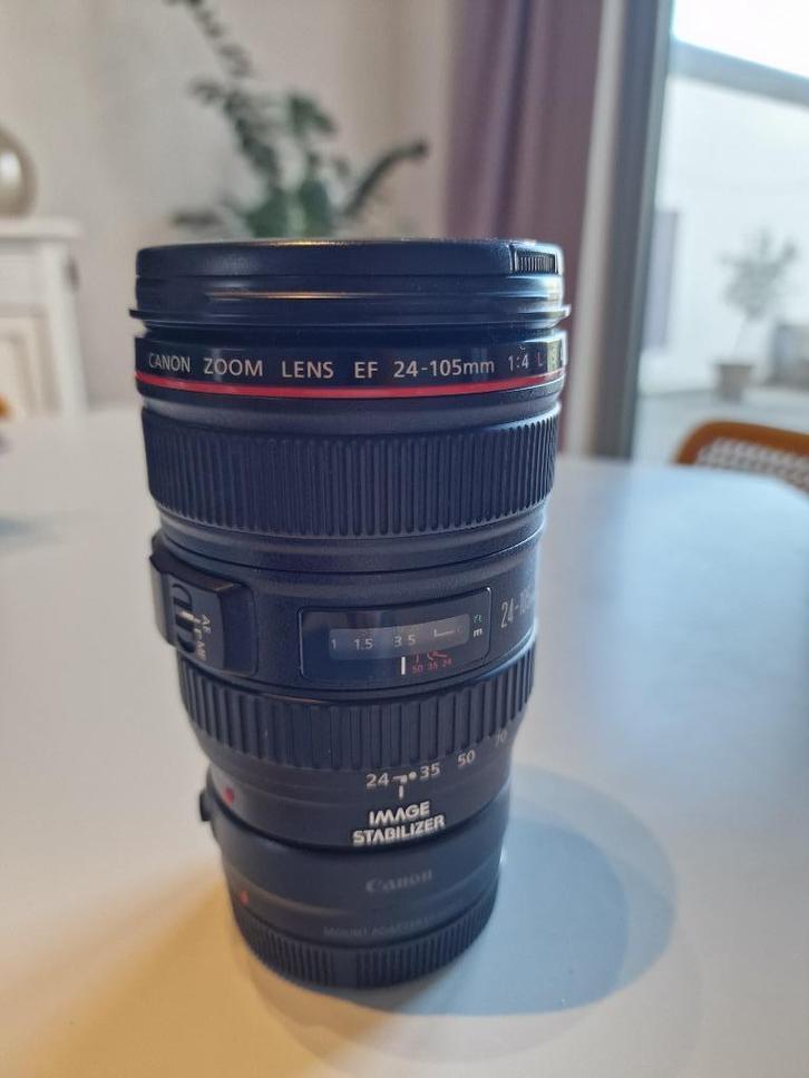 Canon EF 24-105mm zoomlens f/4L IS USM, Audio, Tv en Foto, Foto | Lenzen en Objectieven, Zo goed als nieuw, Standaardlens, Zoom