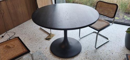 WOOOD Ronde Eettafel 'Jazz' 110cm, kleur Zwart, Huis en Inrichting, Tafels | Eettafels, Zo goed als nieuw, 150 tot 200 cm, Vier personen