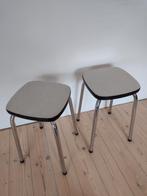 2 tabourets/taborets en formica - gris - vintage, Maison & Meubles, Matériaux autres, Utilisé, Enlèvement ou Envoi