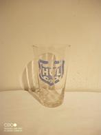 Oud acide bierglas Hul Merelbeke met facetten, Ophalen of Verzenden, Gebruikt, Glas of Glazen, Overige merken