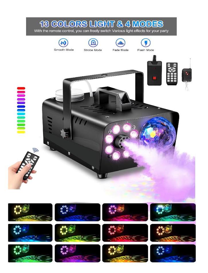 Nouvelle machine à fumée 2000W de première classe avec LED, Contacts & Messages, Faire de la musique & Membres de groupe