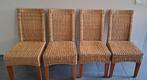 Set van 4 rieten stoelen, Maison & Meubles, Chaises, Brun, Enlèvement, Utilisé, Osier ou Rotin