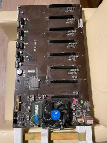 B250-D8P Miner moederbord. 8xPCIe 1x  8Gb Ram + CPU, Informatique & Logiciels, Enlèvement, Comme neuf