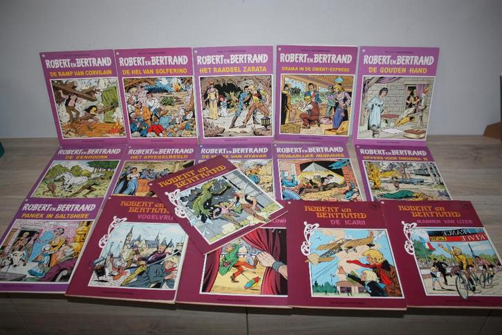 Lot 16 Robert en Bertrand strips , 1e druk Vandersteen, Livres, BD, Utilisé, Plusieurs BD, Enlèvement ou Envoi