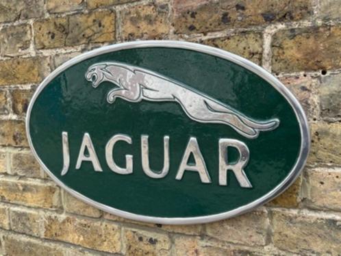 Jaguar aluminium reclame bord showroom auto garage decoratie, Collections, Marques & Objets publicitaires, Utilisé, Panneau publicitaire