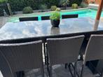 Bar et ses 6 chaises hautes noir, Jardin & Terrasse, Enlèvement ou Envoi, Comme neuf