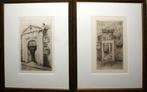 Romain Malfliet (1920-2006): 2 x Begijnhof Hasselt (37x48cm), Antiek en Kunst, Ophalen of Verzenden
