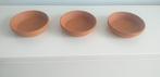 3  terracotta onderschaaltjes.Prijs is voor de 3 samen., Ophalen, Gebruikt, Rond, Tuin