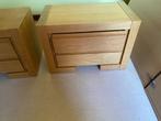 2 houten nachtkastjes., Gebruikt, Minder dan 55 cm, Hout, Ophalen