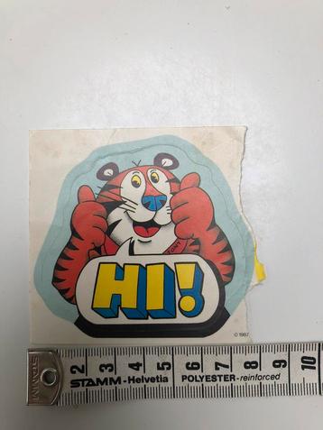 Sticker uit 1987 tijger - Kellogg