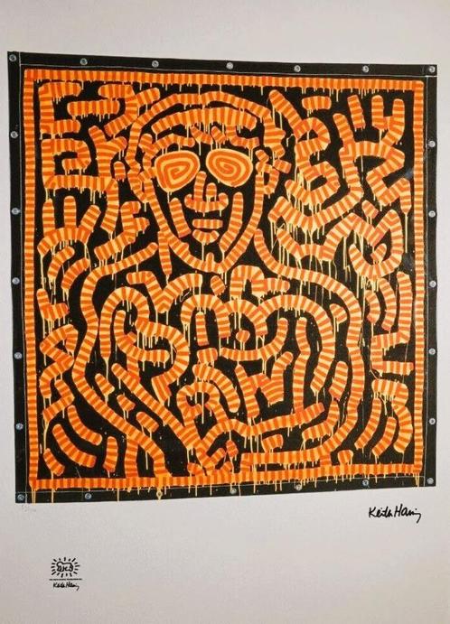 Keith Haring - A/P lithografie "Portret van John F.Kennedy", Antiek en Kunst, Kunst | Litho's en Zeefdrukken, Ophalen of Verzenden