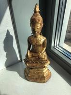 Houten Boeddha - 31 cm - Lan Na stijl 19e eeuw - Thailand, Antiek en Kunst, Ophalen
