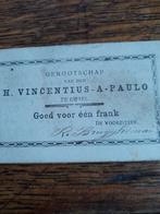 Bon vincentius a Paulo 1 frank, Ophalen of Verzenden