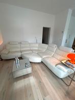 Witte lederen hoekzetel van Chateau d’Ax, Huis en Inrichting, Ophalen, Gebruikt, Leer