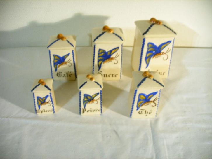 Ensemble de bocaux de rangement français., Antiquités & Art, Antiquités | Ustensiles de cuisine, Enlèvement ou Envoi