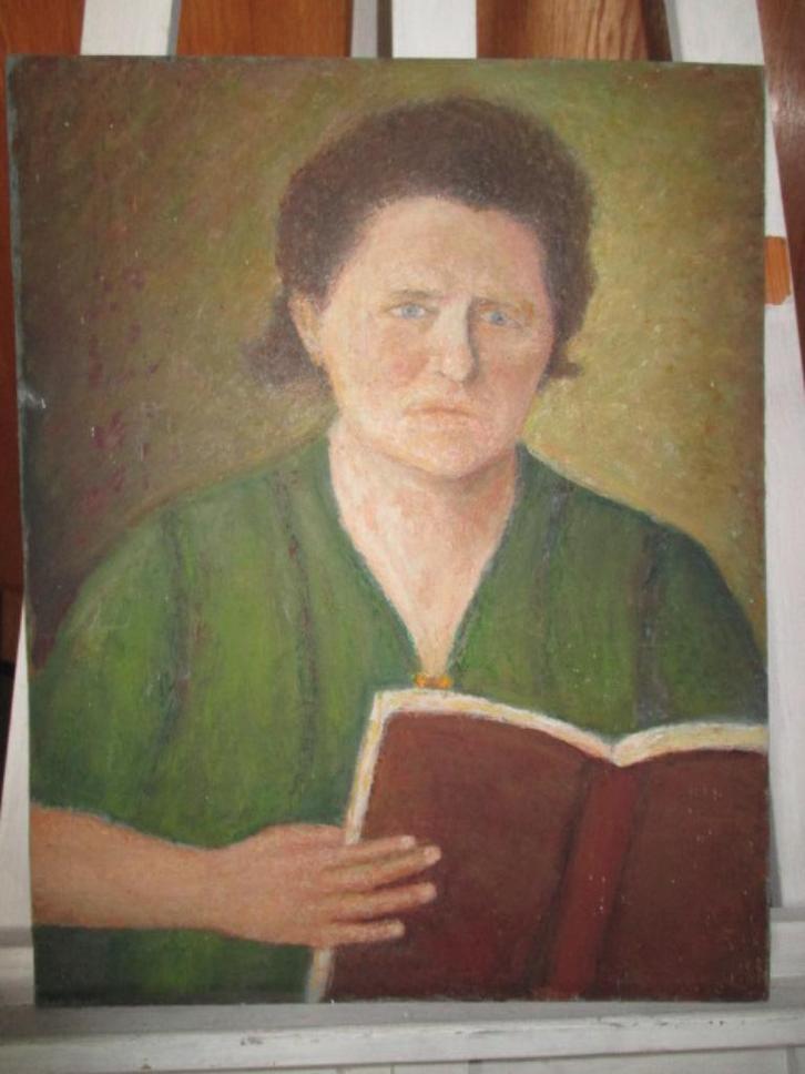 Schilderij van dame, op paneel, Antiek en Kunst, Kunst | Schilderijen | Klassiek, Ophalen of Verzenden