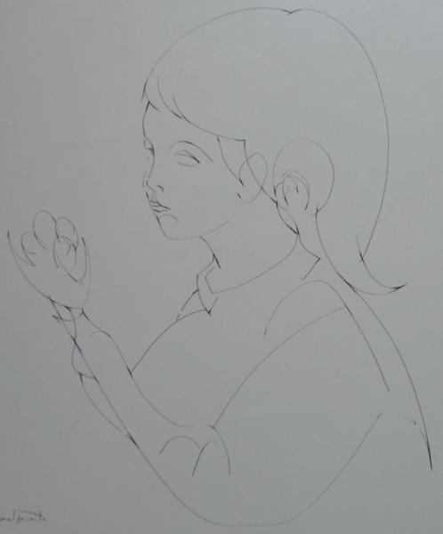 CHARLES DELPORTE / MEISJESPORTRET / ORIGINEEL / 39x39cm SIG, Antiek en Kunst, Kunst | Schilderijen | Modern, Ophalen of Verzenden