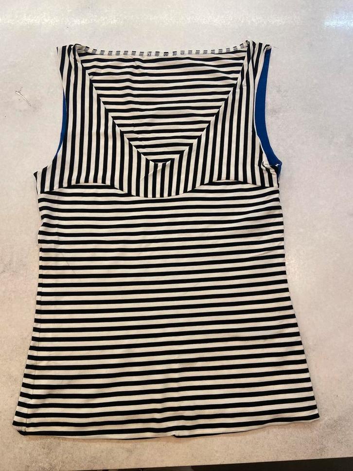 Marccain topje zwart wit Maat 2/36 perfect, Kleding | Dames, Topjes, Zo goed als nieuw, Maat 36 (S), Overige kleuren, Zonder mouw