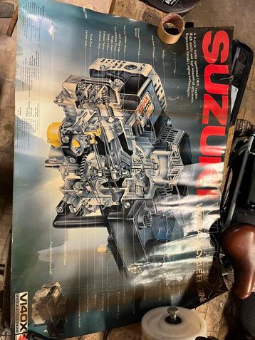 Te koop poster Suzuki 1 cyl motoren beschikbaar voor biedingen