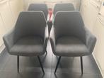 4 donkergrijze eetkamerstoelen, Maison & Meubles, Gris, Enlèvement, Utilisé, Modern
