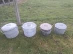 4 waterdichte ketels met deksel en draagbaar, Antiek en Kunst, Ophalen