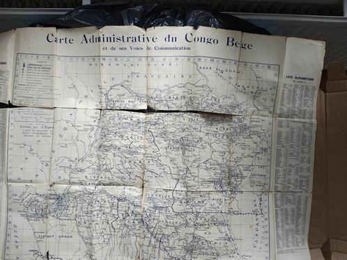 GEBRUIKTE administratieve kaart Congo België communicatierou, Boeken, Atlassen en Landkaarten, Gelezen, Landkaart, Overige gebieden