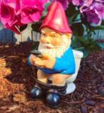 Prachtig tuinbeeldje Kabouter op de WC (13cm), Ophalen of Verzenden, Nieuw