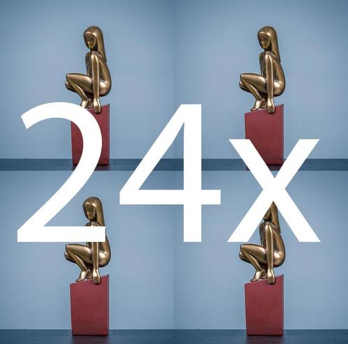 24 stuks bronskleurige vrouwenbeelden, Antiek en Kunst, Kunst | Beelden en Houtsnijwerken, Ophalen of Verzenden