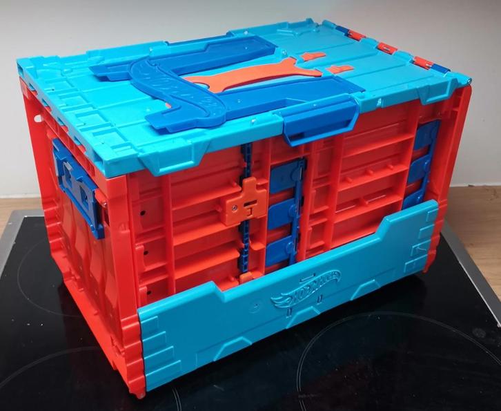 Hot Wheels FTH77 Track Builder Mega Racebox, Kinderen en Baby's, Speelgoed | Racebanen, Gebruikt, Racebaan, Handmatig, Hot Wheels