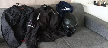 Motorfiets jas vrouw Modeka + motorhelm Shark. beschikbaar voor biedingen