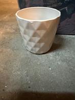 Pot de fleurs blanc, Enlèvement ou Envoi, Moins de 25 cm, Rond, Comme neuf