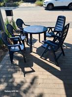 Tuinset 5 Stoelen & rond tafeltje 87 cm rond, Tuin en Terras, Ophalen, 5 zitplaatsen, Kunststof, Gebruikt