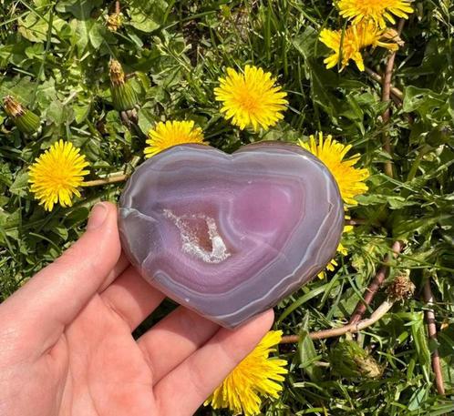 Prachtig roze agaat hart!, Verzamelen, Mineralen en Fossielen, Ophalen of Verzenden