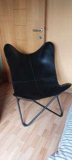 Vlinderstoel - Vintage design - Leder, Huis en Inrichting, Minder dan 150 cm, Metaal, Eenpersoons, 75 tot 100 cm