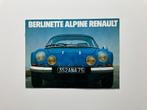 ALPINE-RENAULT Berlinette A110 brochure, Livres, Autos | Brochures & Magazines, Utilisé, Enlèvement ou Envoi, Renault
