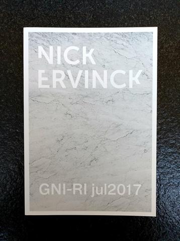 Nick Ervinck - GNI-RI - catalogus beschikbaar voor biedingen