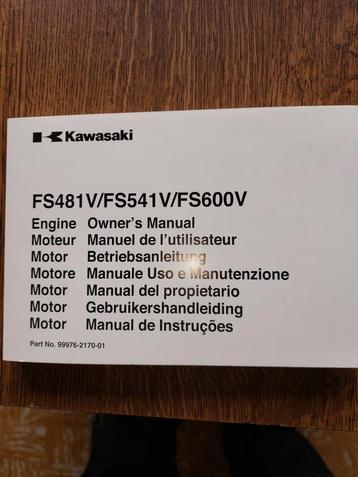 kawasaki  handleiding FS481/V beschikbaar voor biedingen