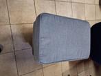 Blauwe zetel en grijs voetenbankje, Huis en Inrichting, Ophalen, Zo goed als nieuw, Stof