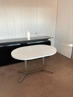 Vintage chroom eettafel, 1980’s, Huis en Inrichting, Ophalen, Zo goed als nieuw, Ovaal, Glas