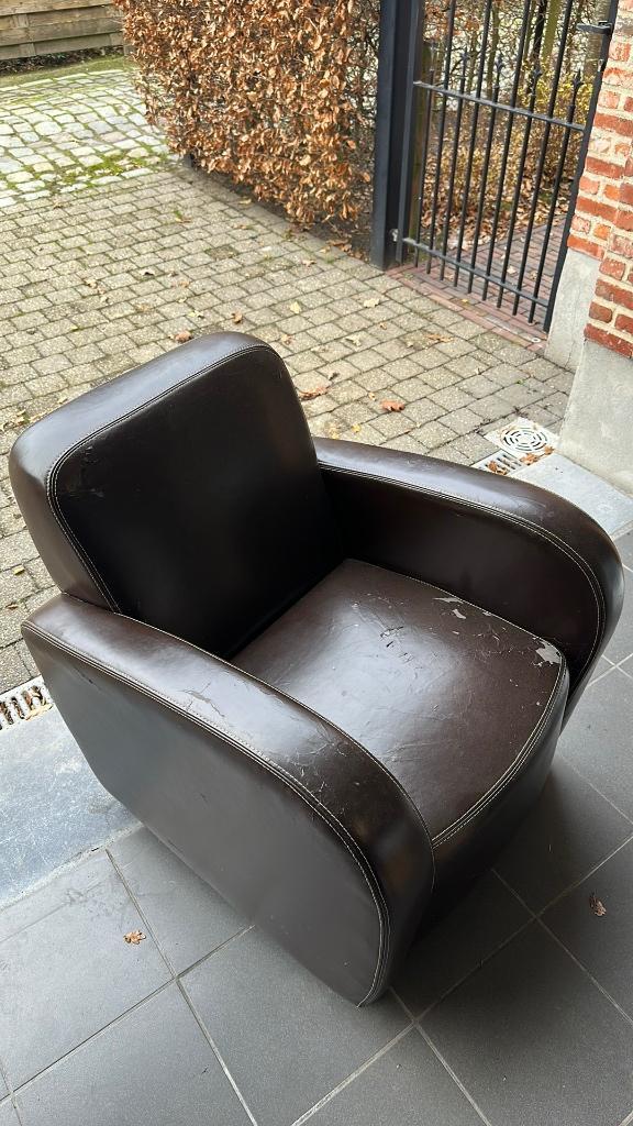 Fauteuil en similicuir GRATUIT, Maison & Meubles, Fauteuils, Utilisé, Cuir, 50 à 75 cm, 75 à 100 cm, Enlèvement