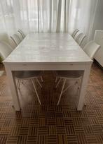 Witte eetkamer set, Gebruikt, Tijdloos, de stoelen en tafel zijn ook apart te koop.!, Ophalen