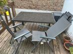Ensemble de jardin / outdoor set 2 chaises et table, Enlèvement, Utilisé, Aluminium