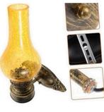 Wandlamp Industrieel olie-lamp lantaarn geel glas antiek set, Huis en Inrichting, Ophalen of Verzenden, Nieuw, Glas, Olielamp