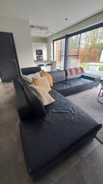 Lederen hoekzetel, Huis en Inrichting, Zetels | Zetels, Ophalen, Gebruikt, Hoekbank, 300 cm of meer