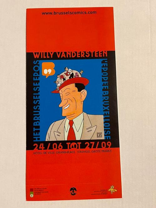 Willy Vandersteen folder 2009 joost swarte Nieuwstaat, Verzamelen, Stripfiguren, Ophalen of Verzenden