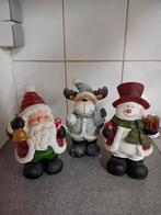 Drie decoratieve kerst figuurtjes - beeldjes in gips, Diversen, Kerst, Ophalen, Zo goed als nieuw