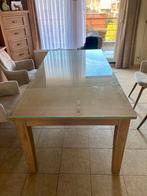 Eetkamertafel met glas, Huis en Inrichting, Tafels | Eettafels, Ophalen, 100 tot 150 cm, 200 cm of meer, Vijf personen of meer