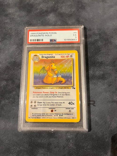 Dragonite fossil holo, Hobby en Vrije tijd, Verzamelkaartspellen | Pokémon, Zo goed als nieuw, Ophalen of Verzenden